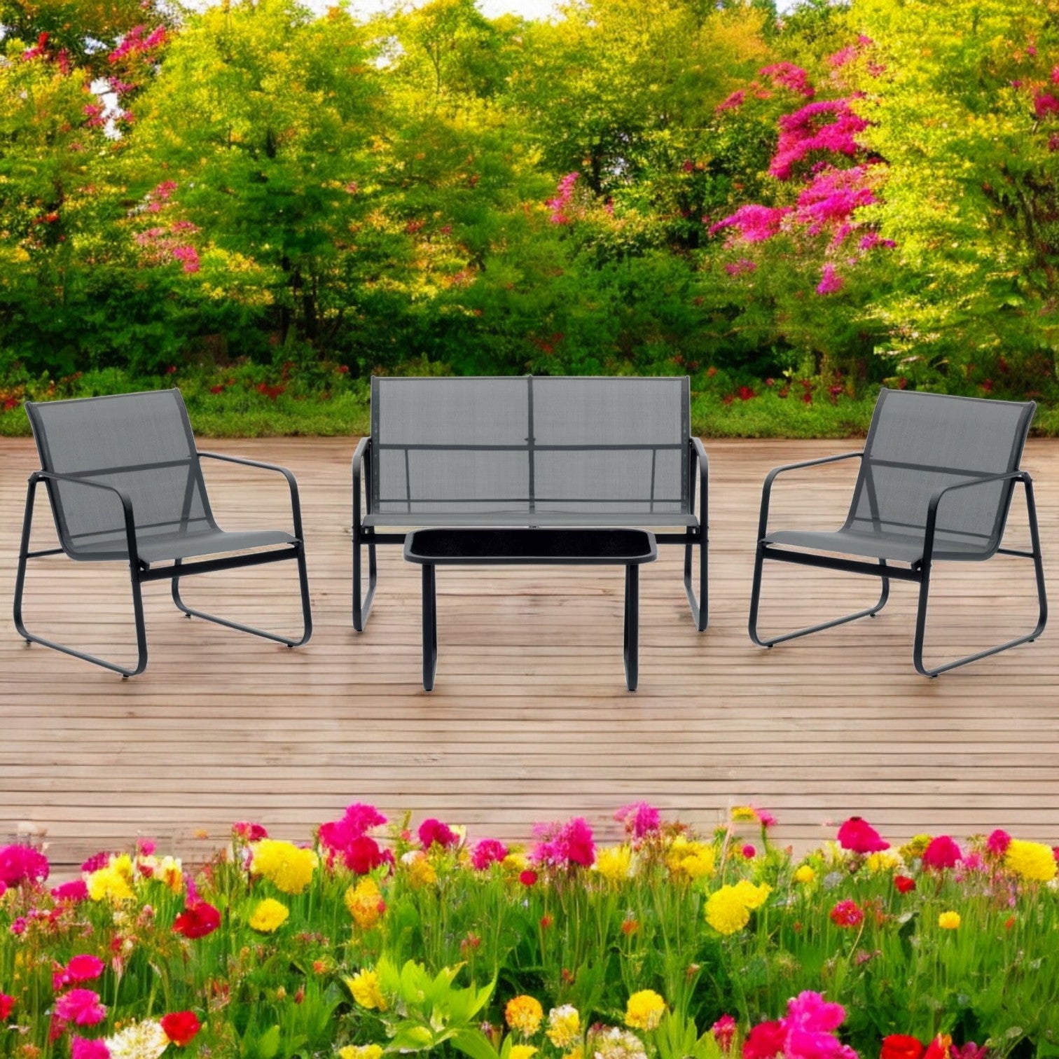 Garden tetkstylny set - Sofa, two armchairs and coffee table HD-11084 Packaging status original