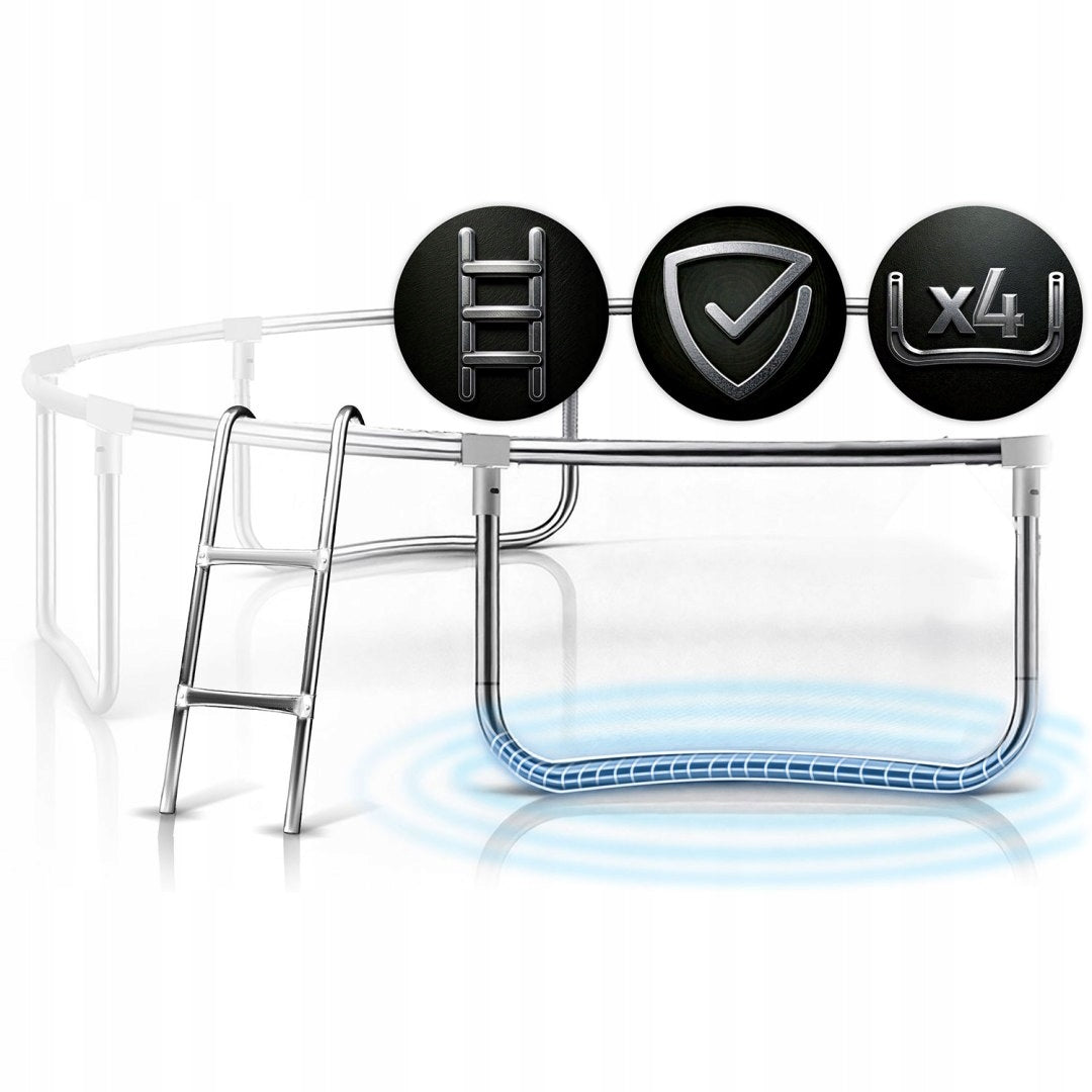 Garden trampoline 13ft/404cm with outdoor net and ladder Neo-Sport Max. weight load 150 kg