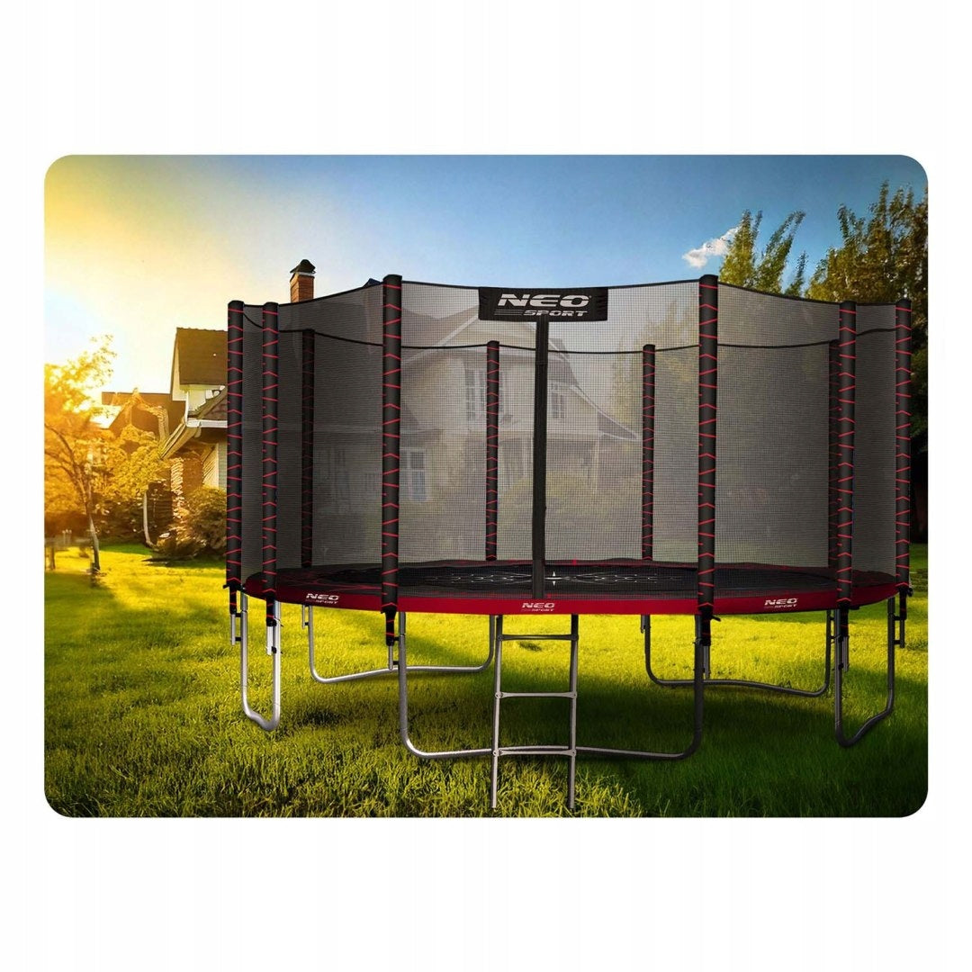 Garden trampoline 15ft/465cm with outdoor net and ladder Neo-Sport Kind with net