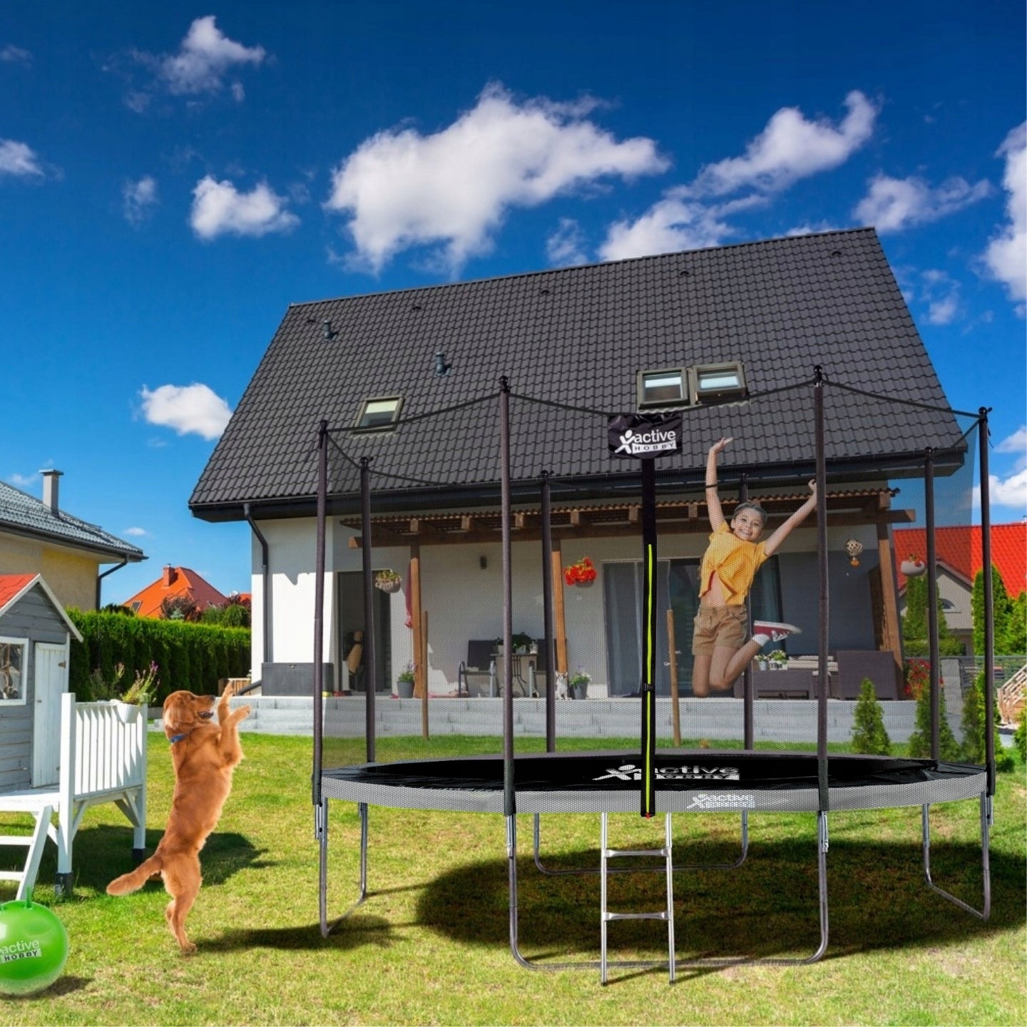 Garden trampoline for children 252cm 8ft net ladder Active Hobby Manufacturer code trampolina_01