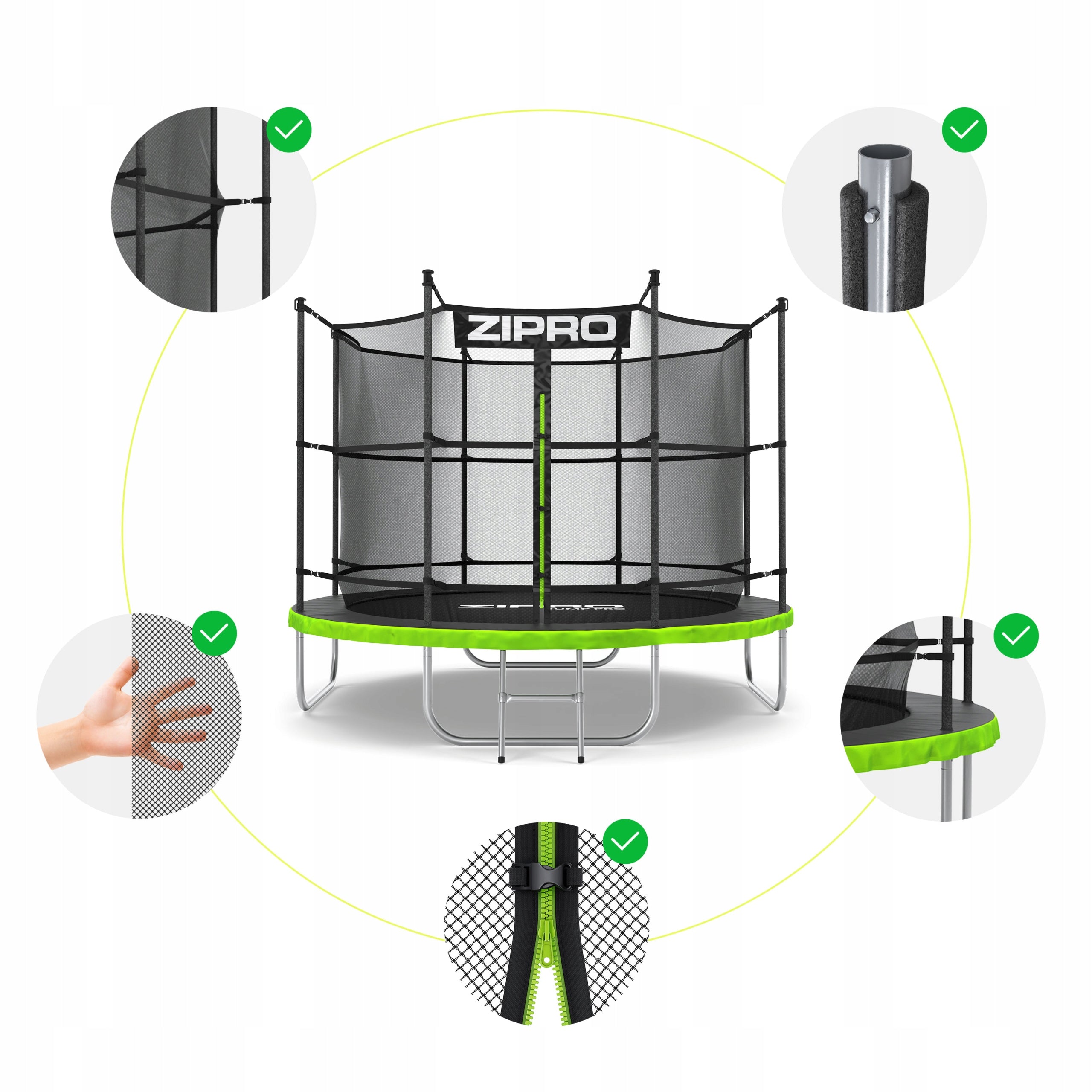 Garden trampoline with inner net for children 8FT 252cm - Zipro Brand Zipro
