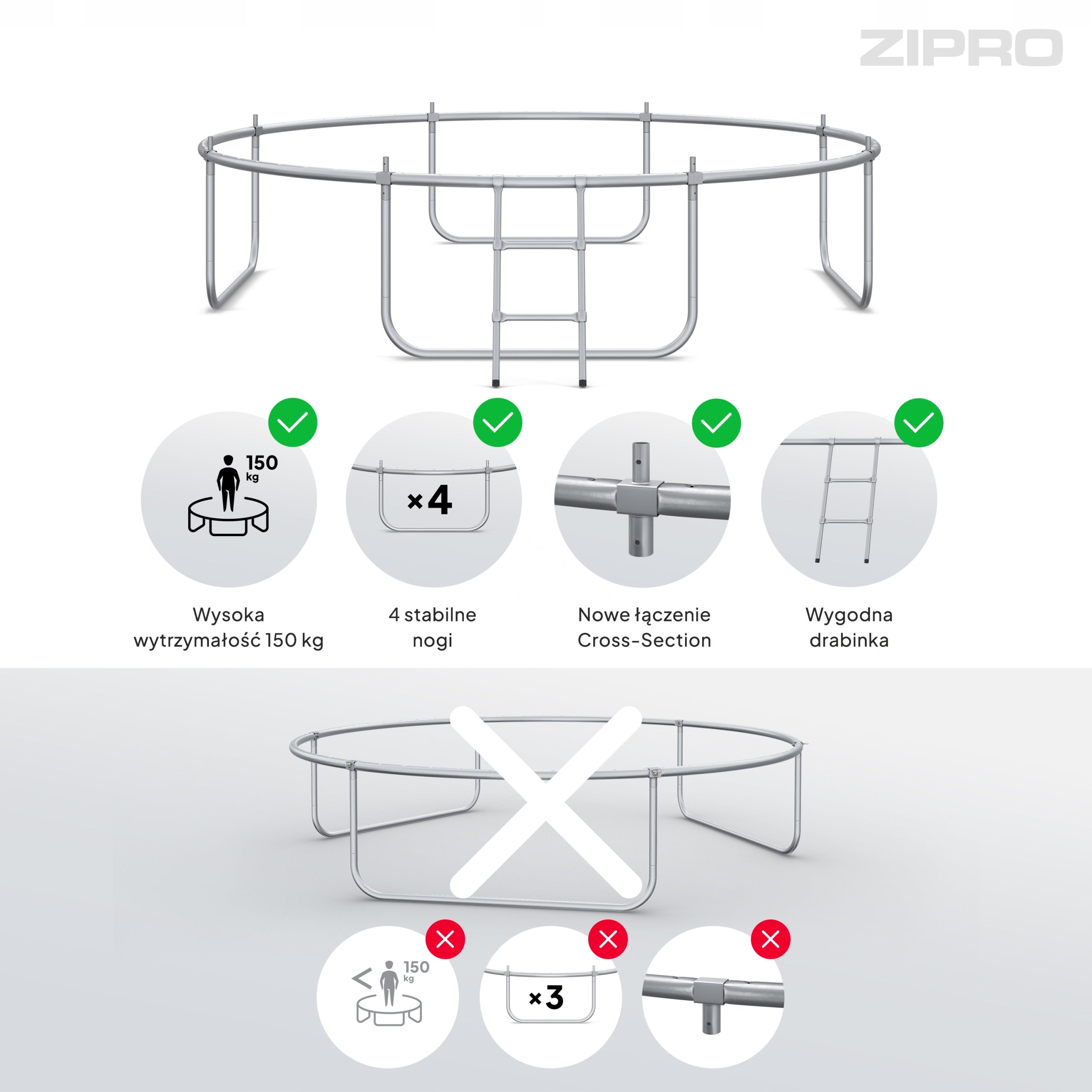 Garden trampoline with outdoor net for children 10FT 312cm Zipro Height from ground level 70 cm