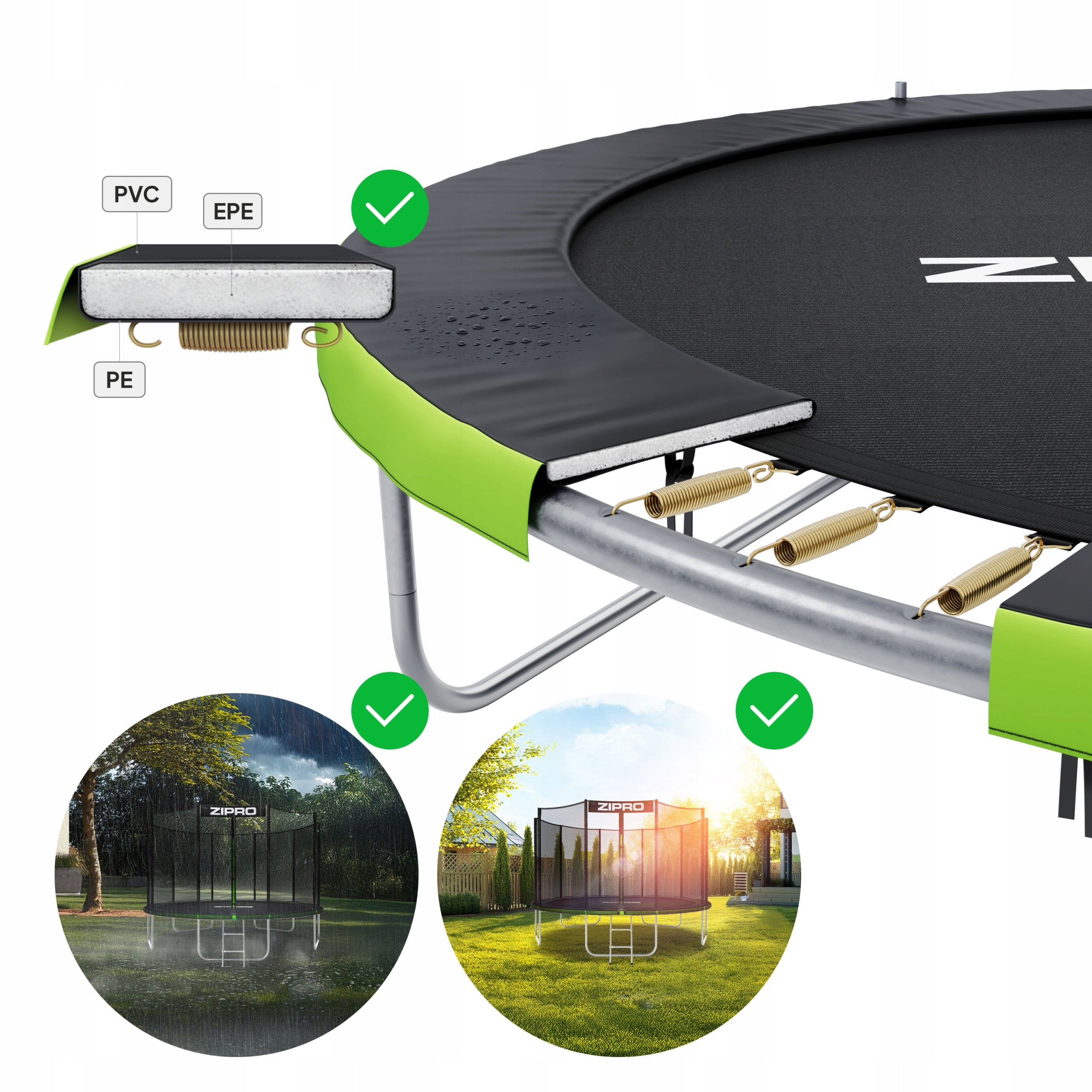 Garden trampoline with outdoor net for children 4FT 127cm - Zipro Height from ground level 35 cm