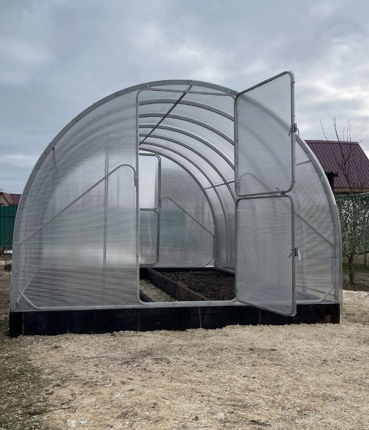Garden tunnel greenhouse polycarbonate 6mm 3.5x8m p. 20x40mm 2025!