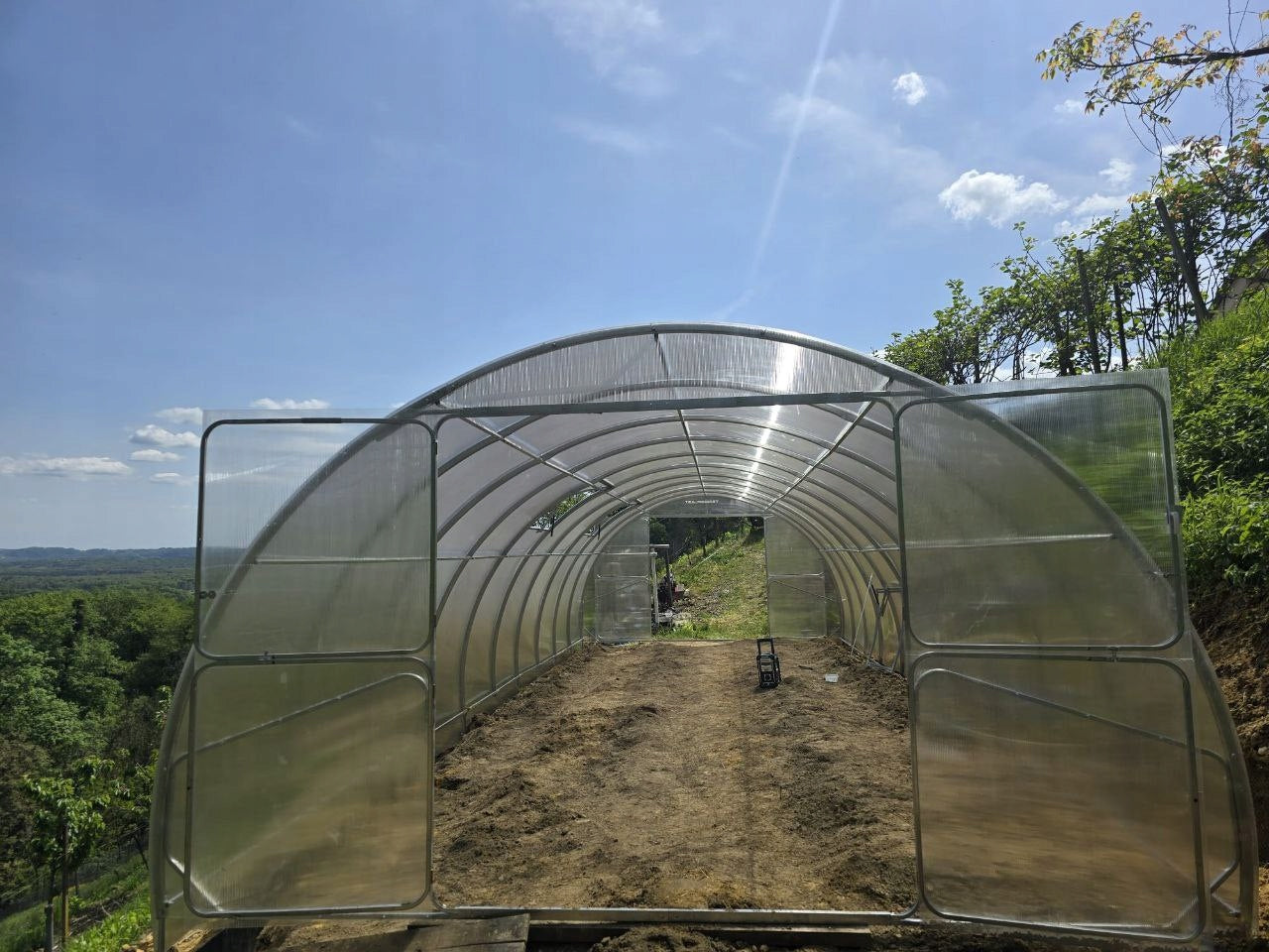 Garden tunnel greenhouse polycarbonate 6mm PROSTOR 4x6m profile 20x40mm Width 4 m