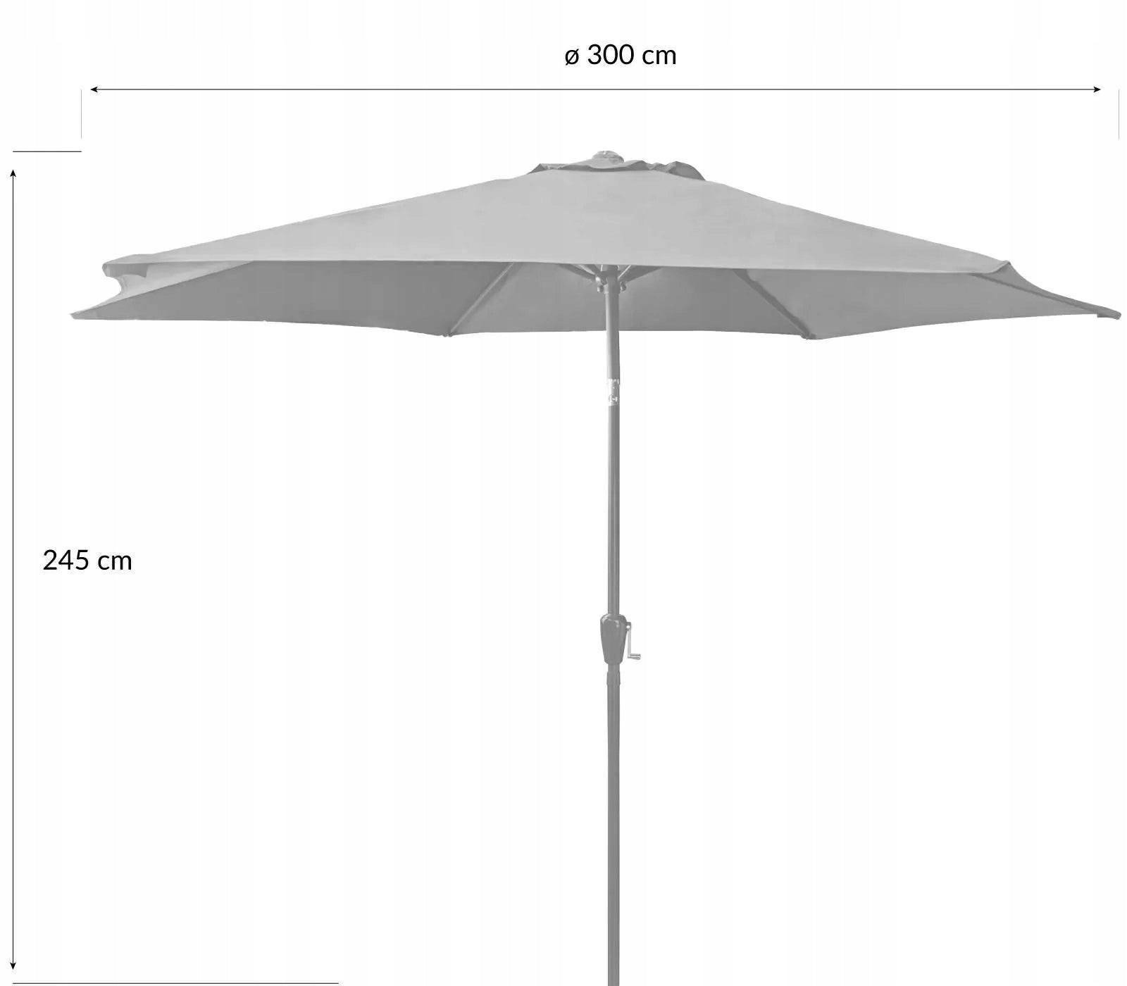 Garden umbrella BOS-Mar diameter 2,7m dark grey Manufacturer Kontrast