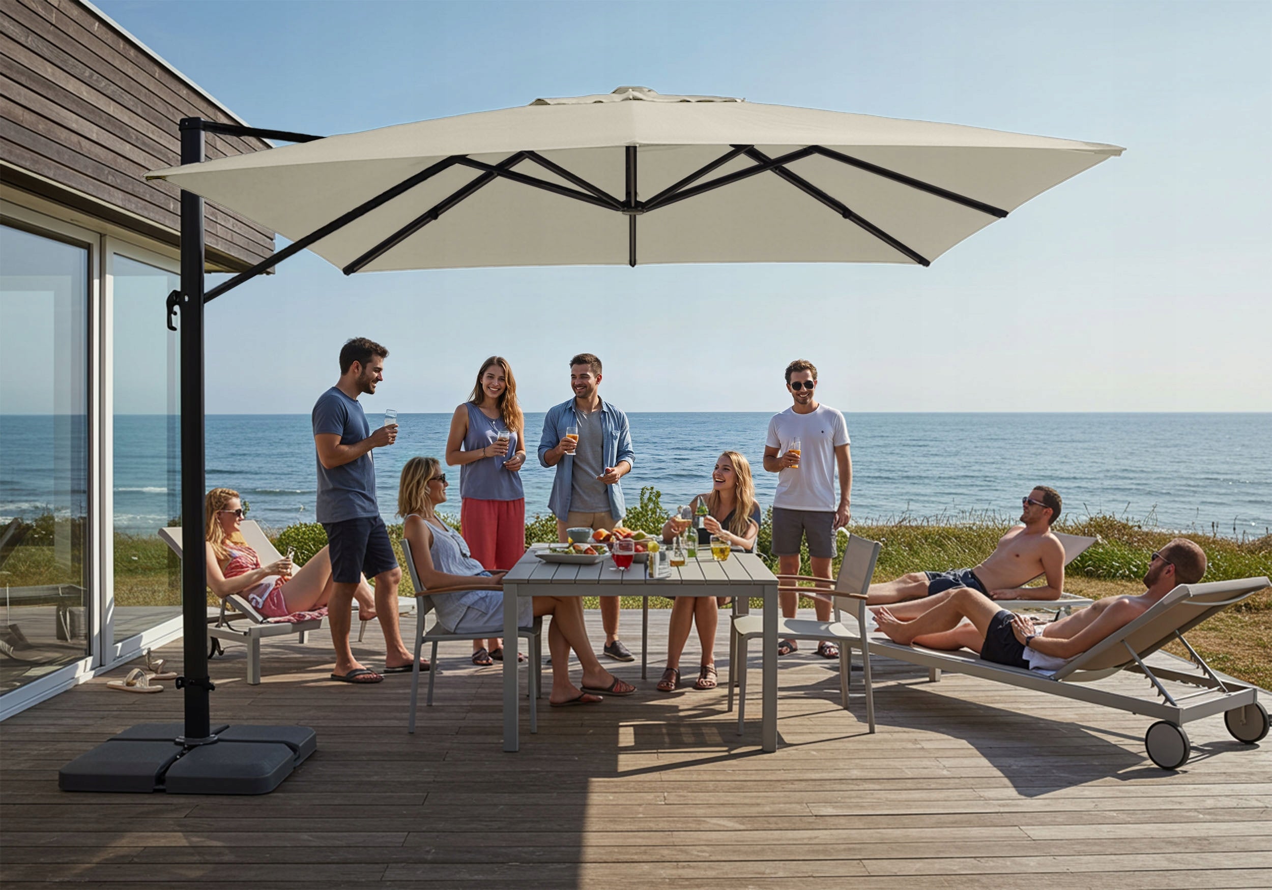 Garden umbrella LARGE FOLDING STRONG boom cover Plonos 3x3 m EAN (GTIN) 5903890625023