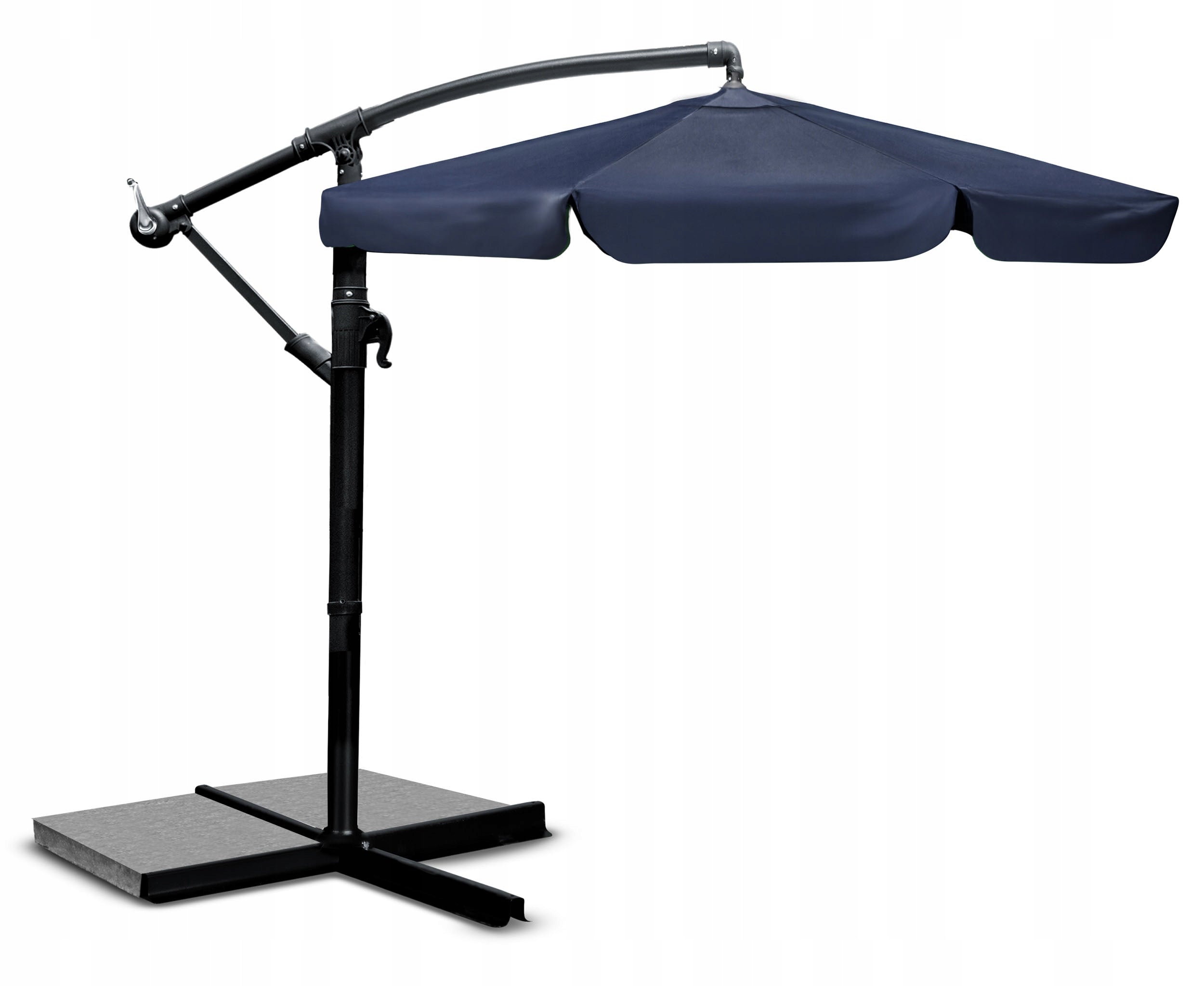 Garden umbrella large folding with boom cover 8 segments Ø 350cm Color blue