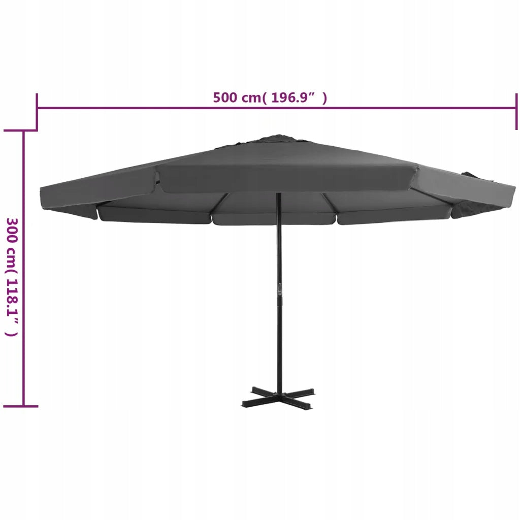 Garden umbrella on aluminium post, 500 cm, a Kind classic