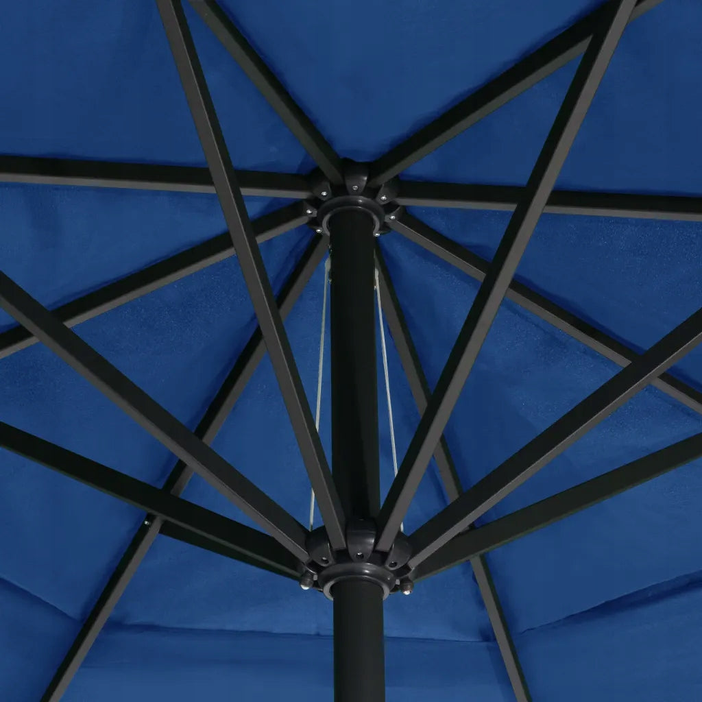 Garden umbrella on aluminium post, 500 cm, blue Product weight with unit packaging 21.5 kg
