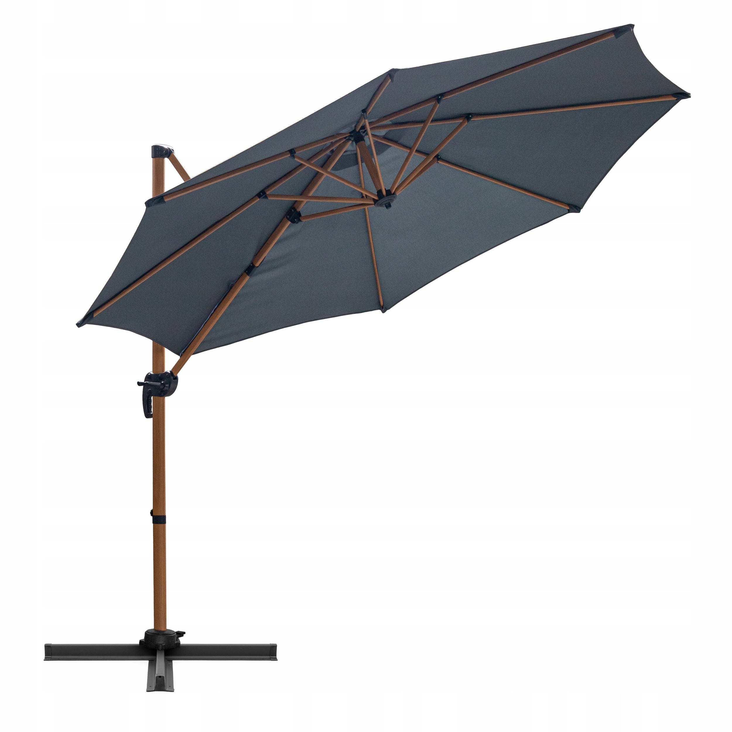 Garden umbrella on boom ROMA 300 cm anthracite Large folding