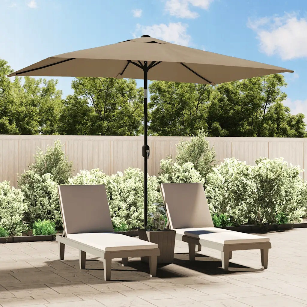 Garden umbrella on metal post, 300 x 200 c Color beige