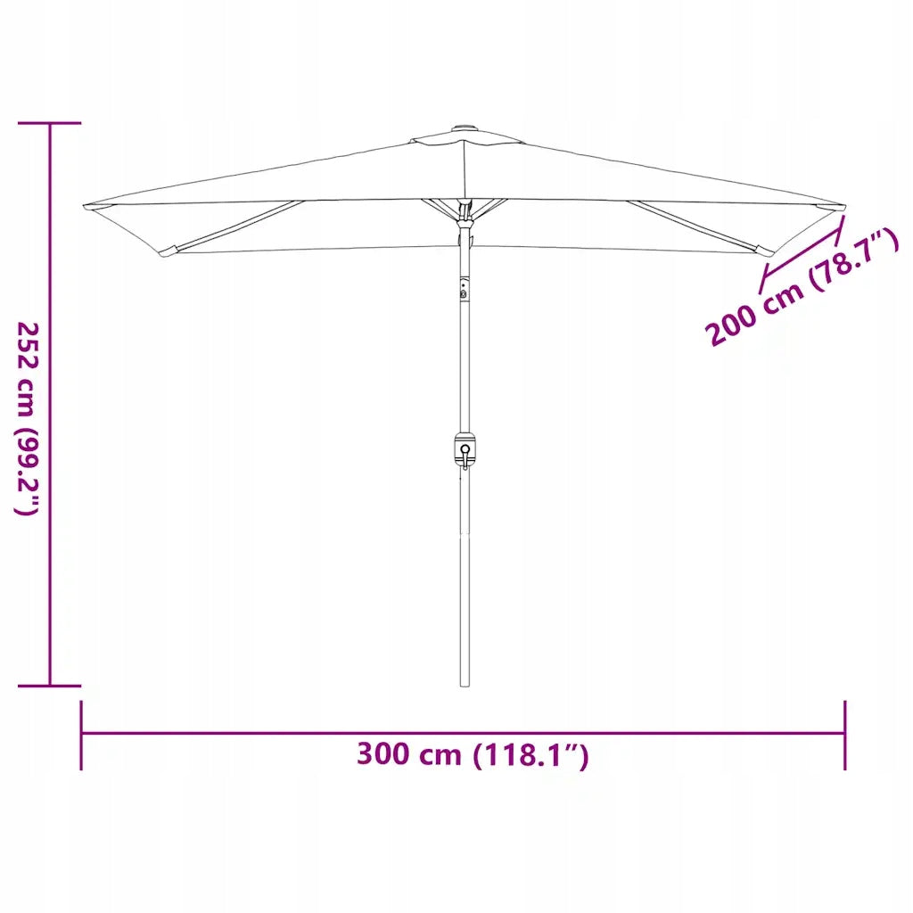 Garden umbrella on metal post, 300 x 200 c EAN (GTIN) 8718475697411