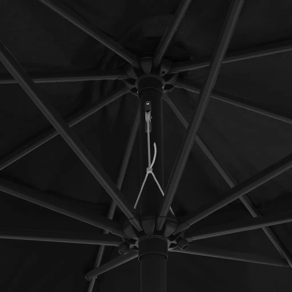Garden umbrella on metal post, 390 cm, black Manufacturer code 47384