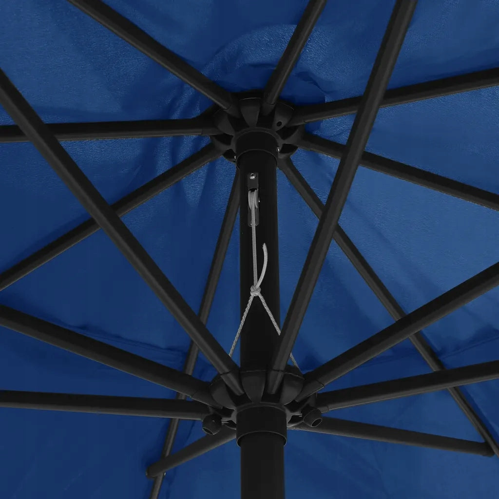 Garden umbrella on metal post, 390 cm, blue Manufacturer code 47385