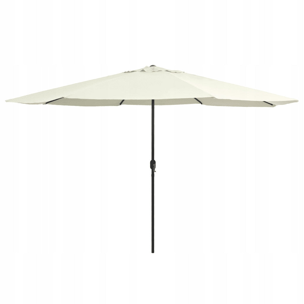 Garden umbrella on metal post, 390 cm, sand