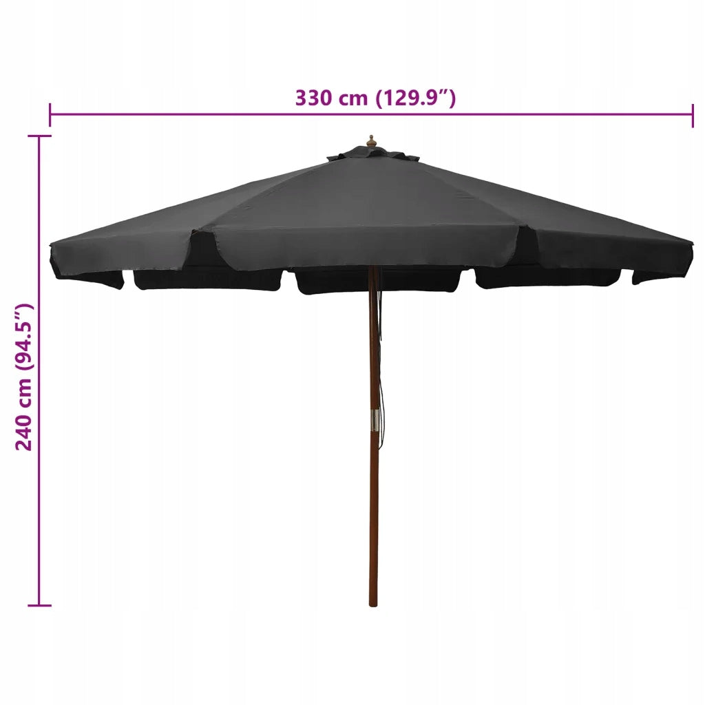 Garden umbrella on wooden post, 350 cm, an Manufacturer code 47214
