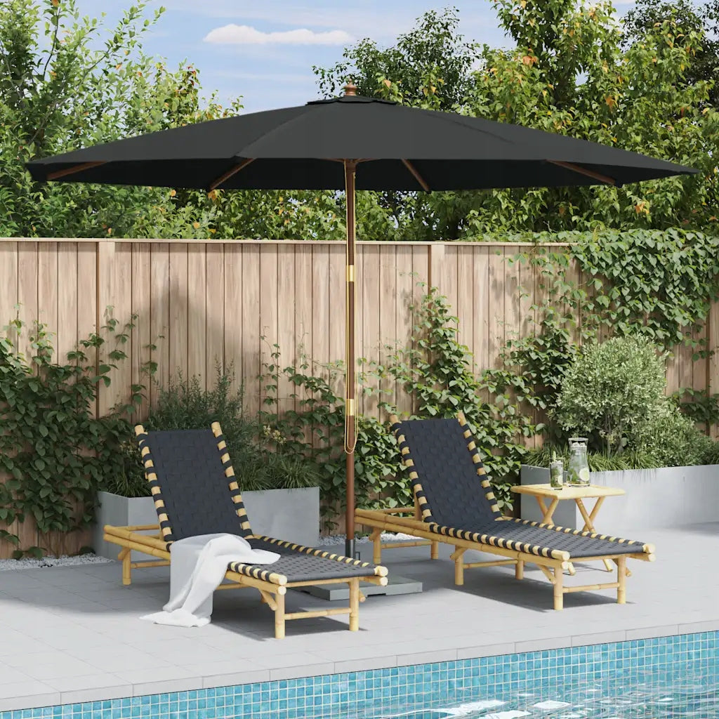 Garden umbrella on wooden post, 350 cm, ant Color other