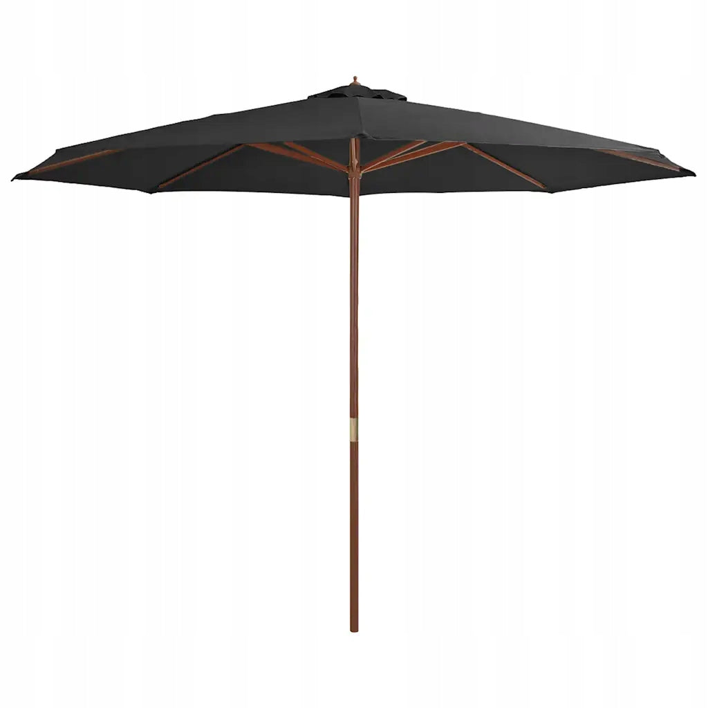 Garden umbrella on wooden post, 350 cm, ant
