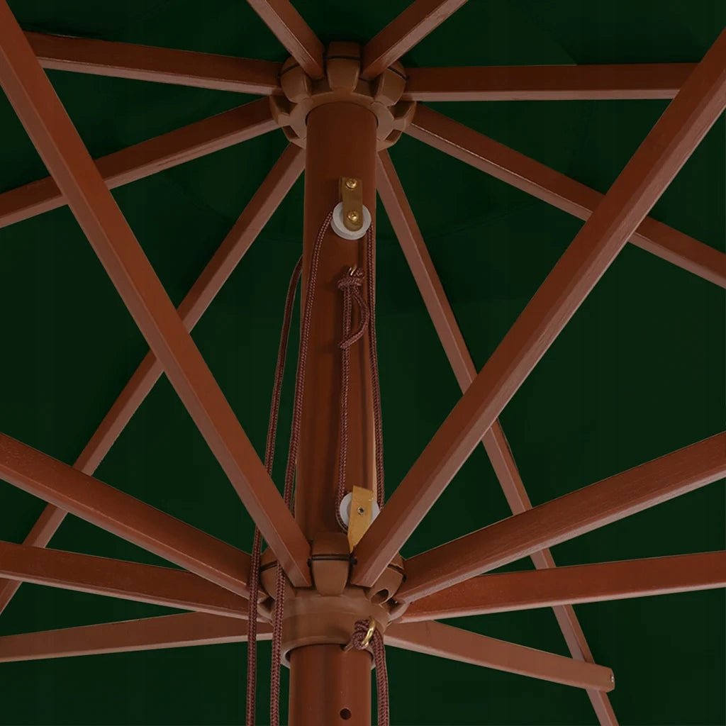 Garden umbrella on wooden post, 350 cm, green Manufacturer code 44528
