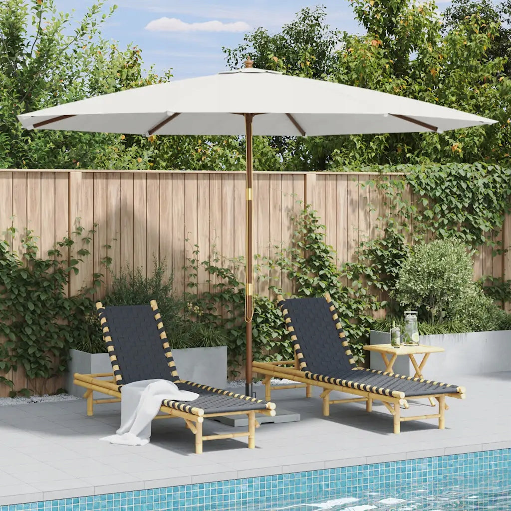 Garden umbrella on wooden post, 350 cm, sand white Manufacturer VidaXL
