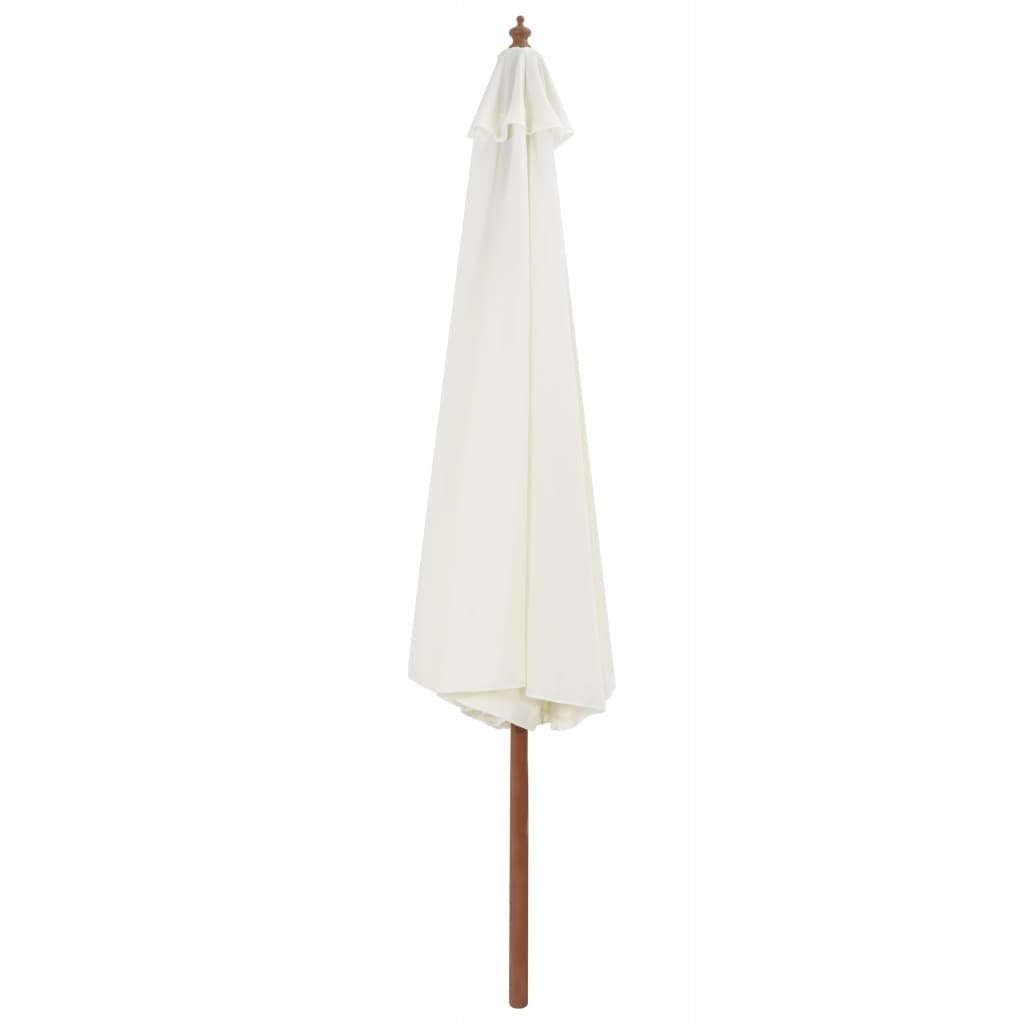 Garden umbrella on wooden post, 350 cm, sand white Product height 256 cm