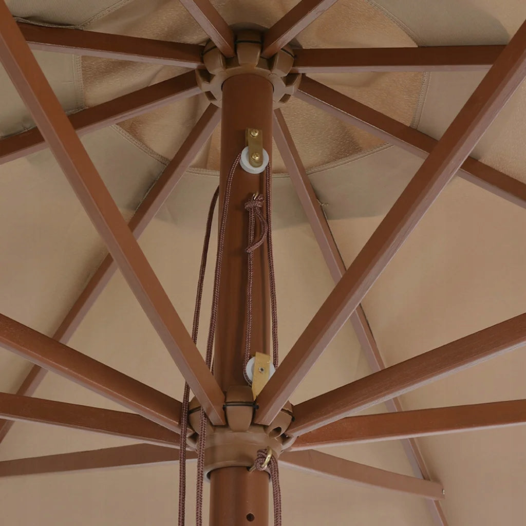 Garden umbrella on wooden post, 350 cm, taupe Product weight with unit packaging 8.9 kg