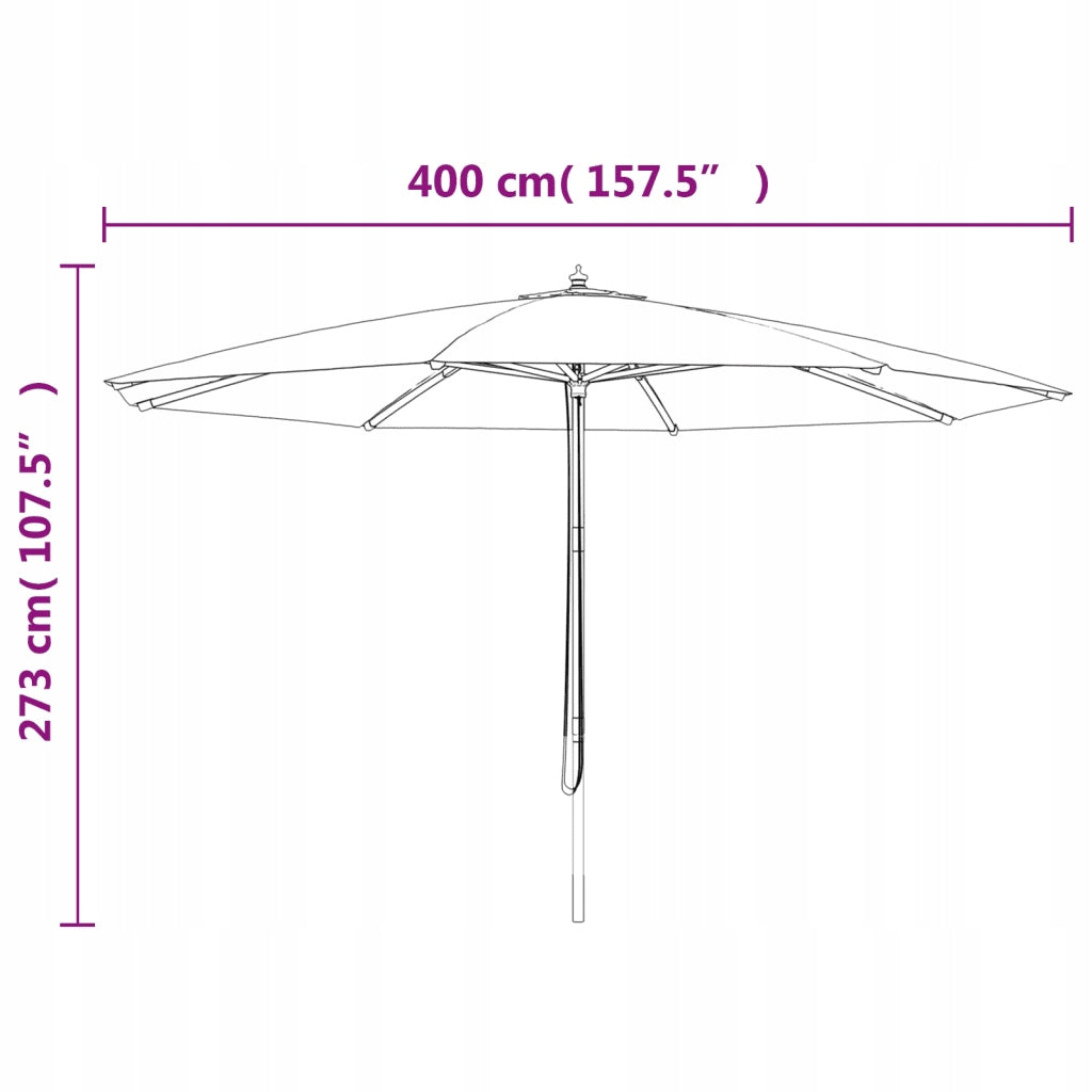 Garden umbrella on wooden post, anthracite Kind classic