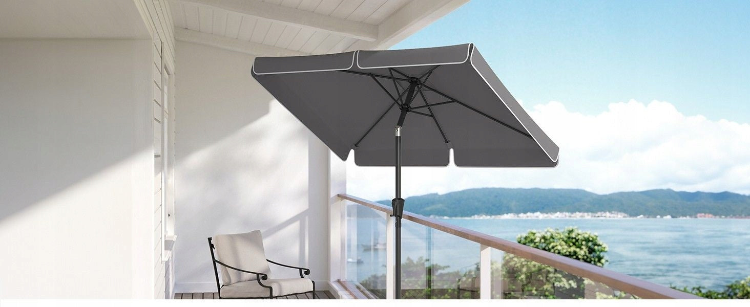 Garden umbrella tilting UV protection grey rectangular 300x200 cm Diameter/width 300 cm