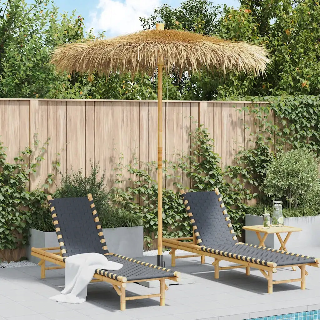 Garden umbrella with bamboo and banana leaves, 270 cm Diameter/width 270 cm