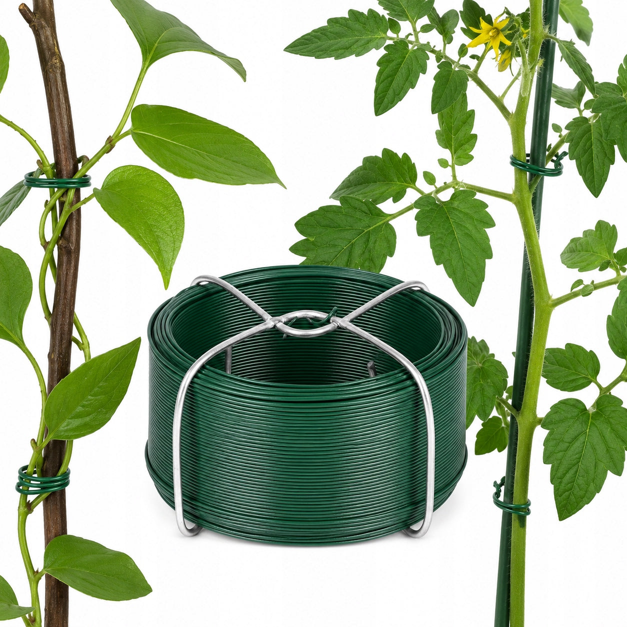 Garden wire PVC green 1,2 mm 50 m on spool strong for binding plants