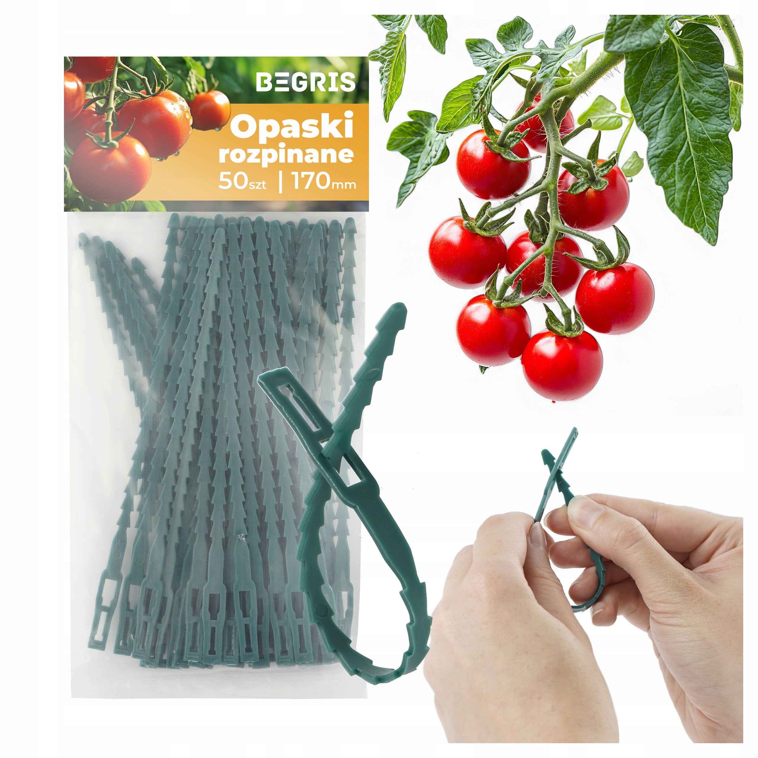 Gardening bands for stem plants 17 cm green cardigan strong 50 pcs