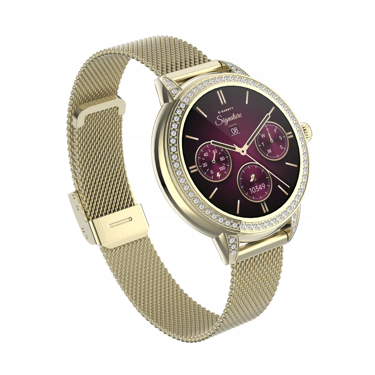 Garett Stella gold mesh AMOLED 1.1 Always On Display Bluetooth smartwatch Packaging status original