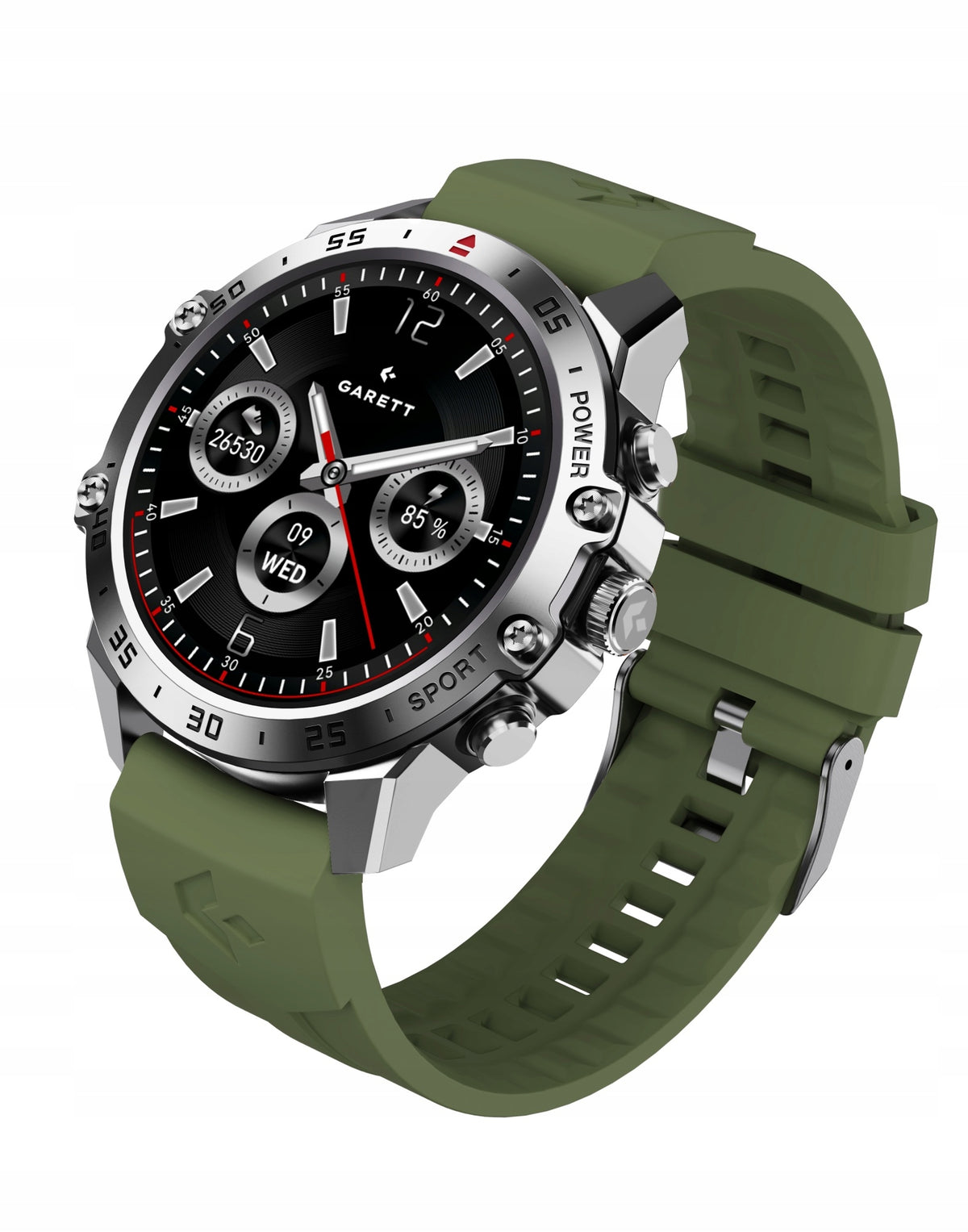 Garett V14 Silver Steel Bluetooth Smartwatch Talk IP68 Sport Brand Garett