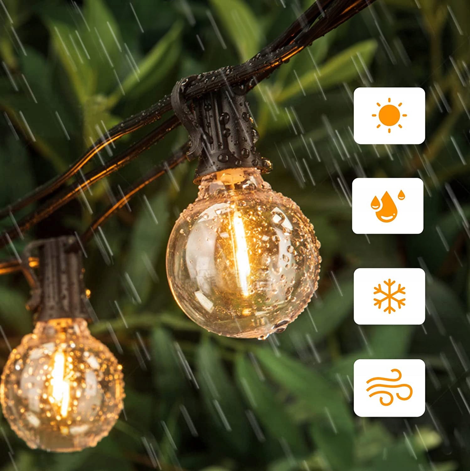 Garland Garden Lights 3m 10+1pcs LED IP68 Power supply mains