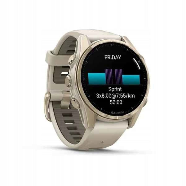 Garmin Fenix 8 43mm AMOLED Sapphire Soft Gold with PL TOPO 2026.1 Manufacturer code 010-02903-11