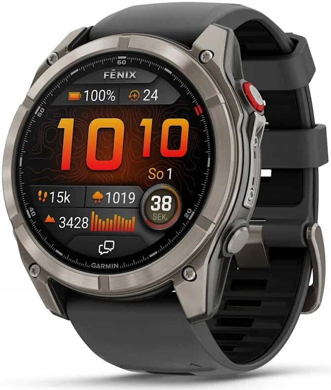 Garmin Fenix 8 Pro 51 mm AMOLED Sapphire Titanium with black and gray strap