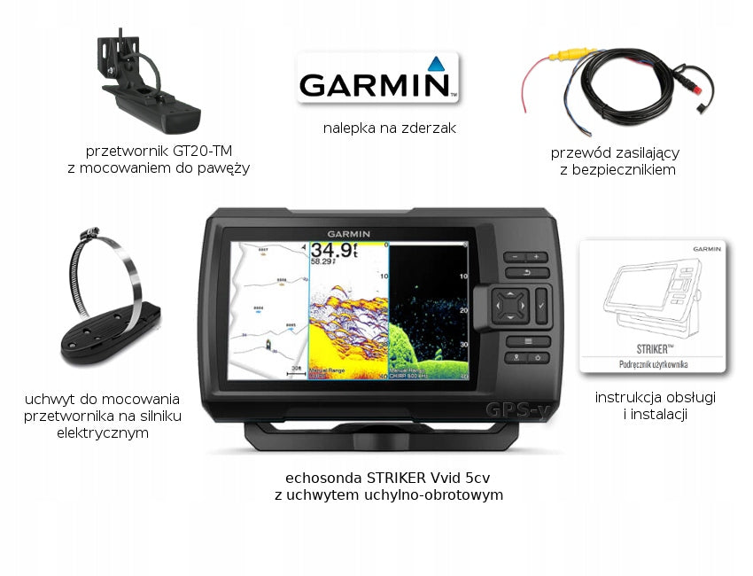 Garmin STRIKER Vivid 5cv sonar with GT20-TM converter Packaging status original
