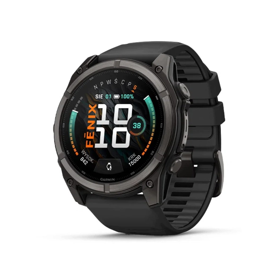 Garmin fenix 9 51 mm Titanium Carbon Gray DLC Coating with Black 51mm Strap