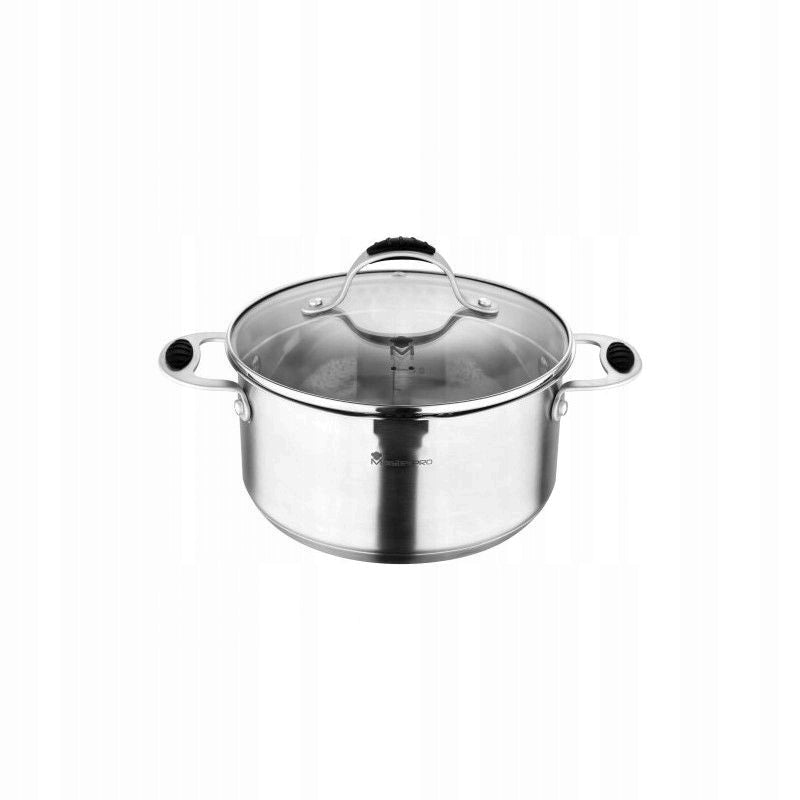 Puodas su stikliniu dangčiu Masterpro 5,2 L Nerūdijantis plienas Sidabras (24 cm)