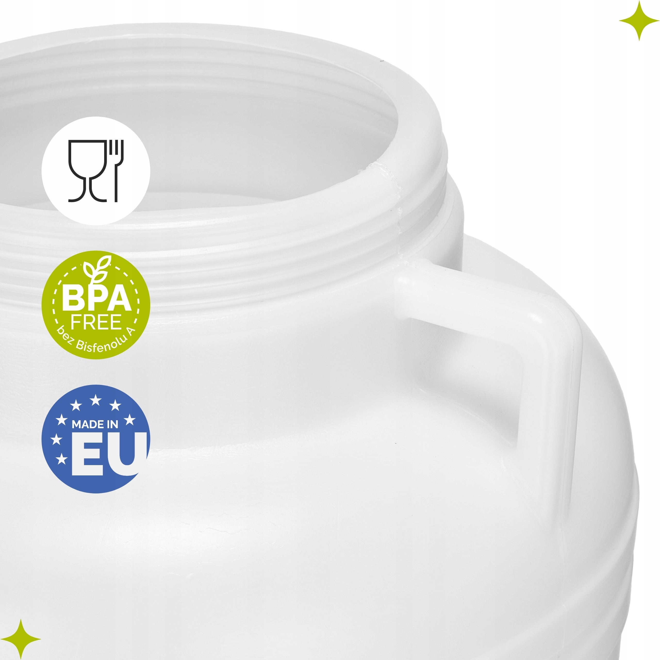 Garronda 40L Pickling Barrel with Handles Canister GD-0078, White Manufacturer code GD-STE-Barrel-B40L-White-40