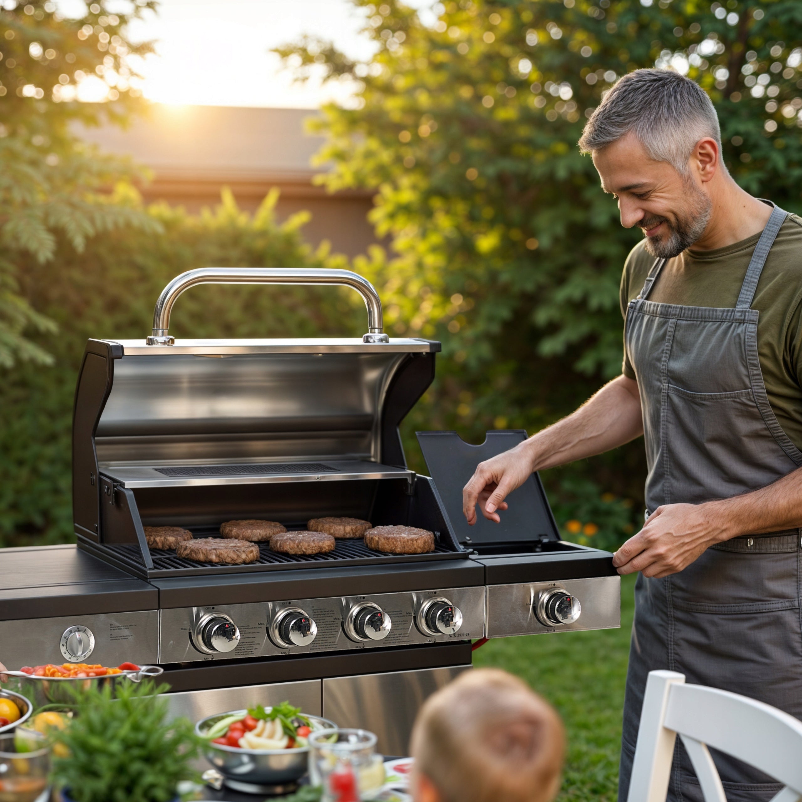 Gas Grill Burners 4+1 Cast Iron Grate 11,7 kW Cover Blaupunkt GG401 Manufacturer code GG401