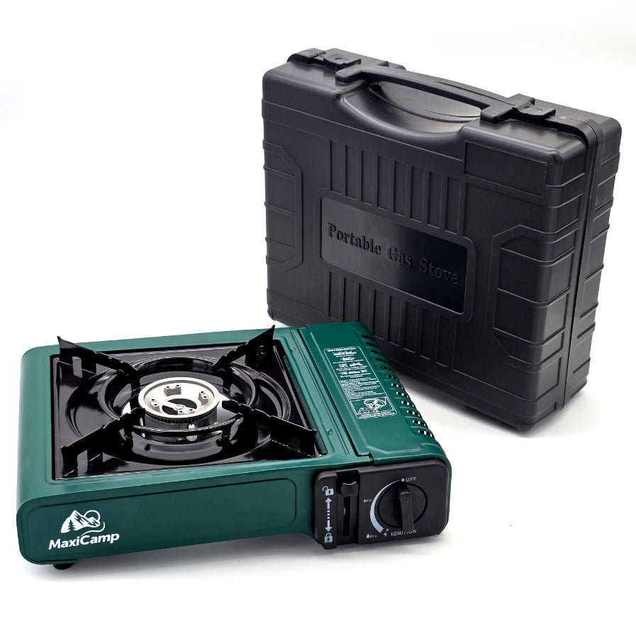 Gas Tourist Stove for Cartridge MaxiCamp GREEN SafeTwist-Off System
