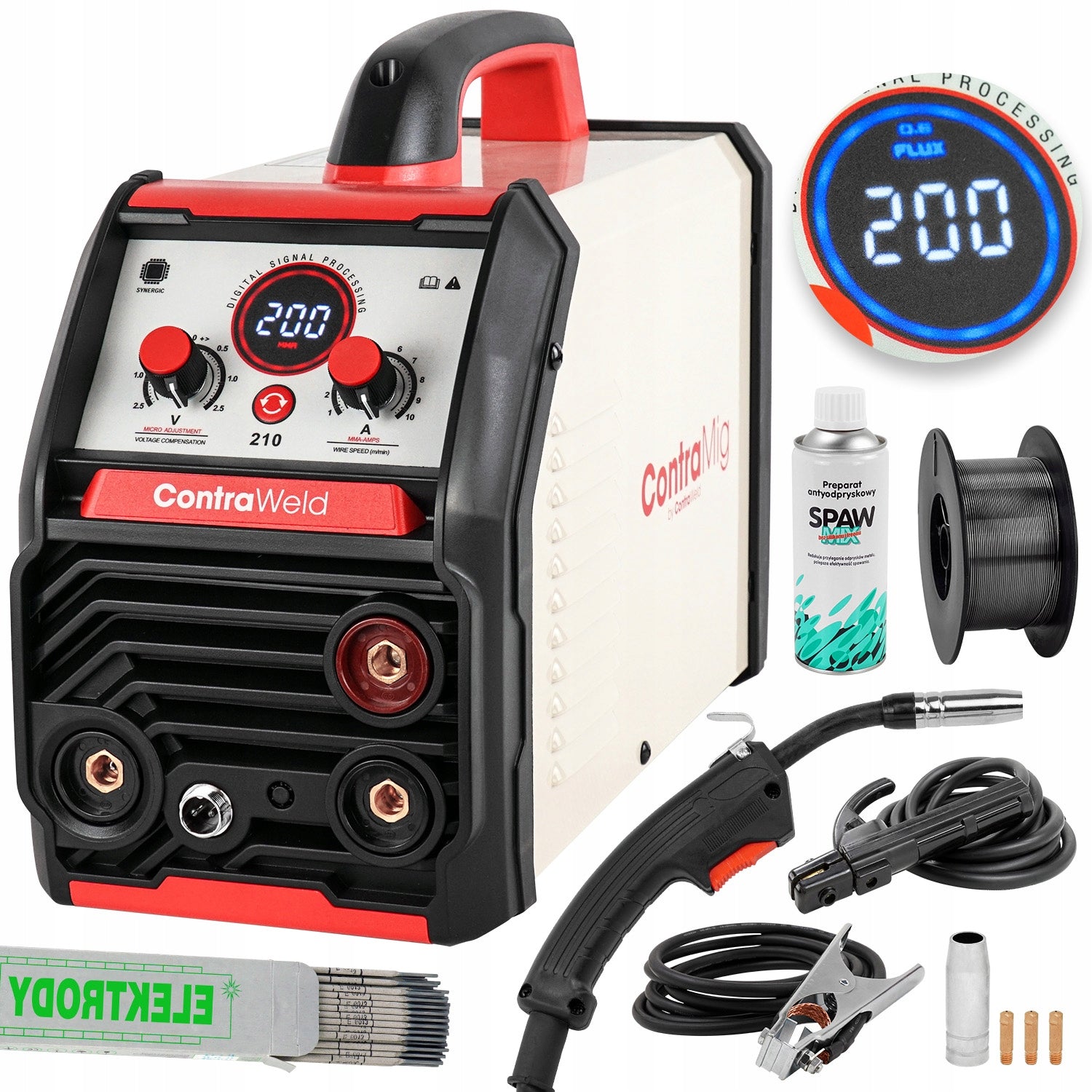 Gas-free welder MIGOMAT NO GAS MIG 200A MMA TIG LIFT CONTRAWELD set