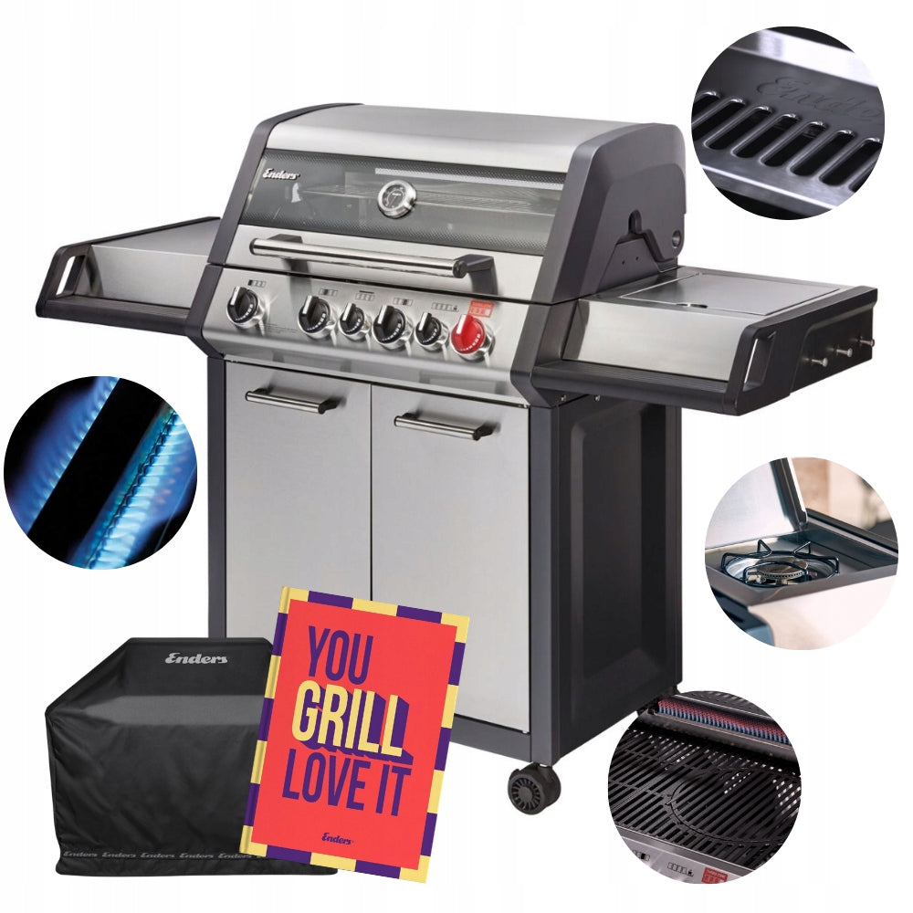 Gas grill Enders Monroe PRO 4 SIK Turbo with corner burner, FREEBIES