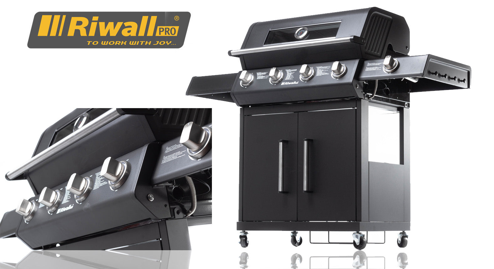 Gas grill Riwall GARDEN RGG 41 EXCL 17 kW cast iron grate Manufacturer code Grill RGG 41 EXL