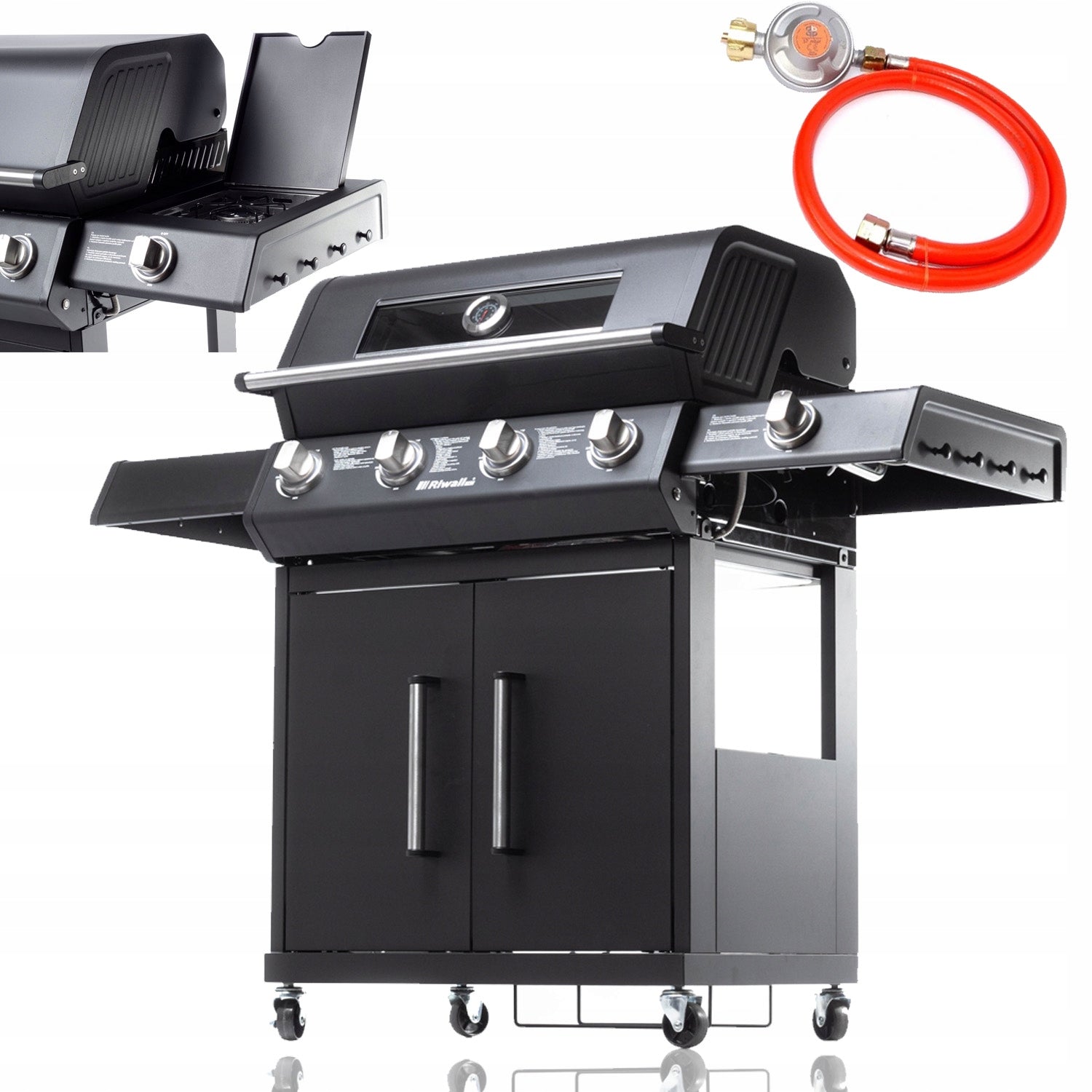 Gas grill Riwall GARDEN RGG 41 EXCL 17 kW cast iron grate