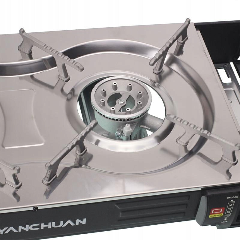 Gas tourist stove for gas cartridge or cylinder up to 3 kg - two burners Packaging status original