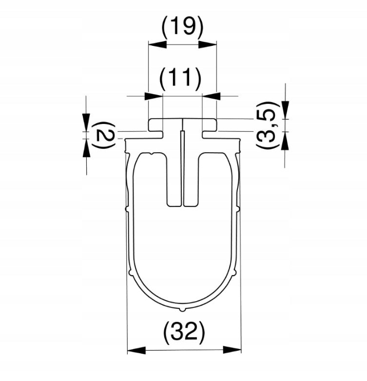 Gasket for sectional garage door bottom rubber 1 mb Manufacturer code Z18-0003