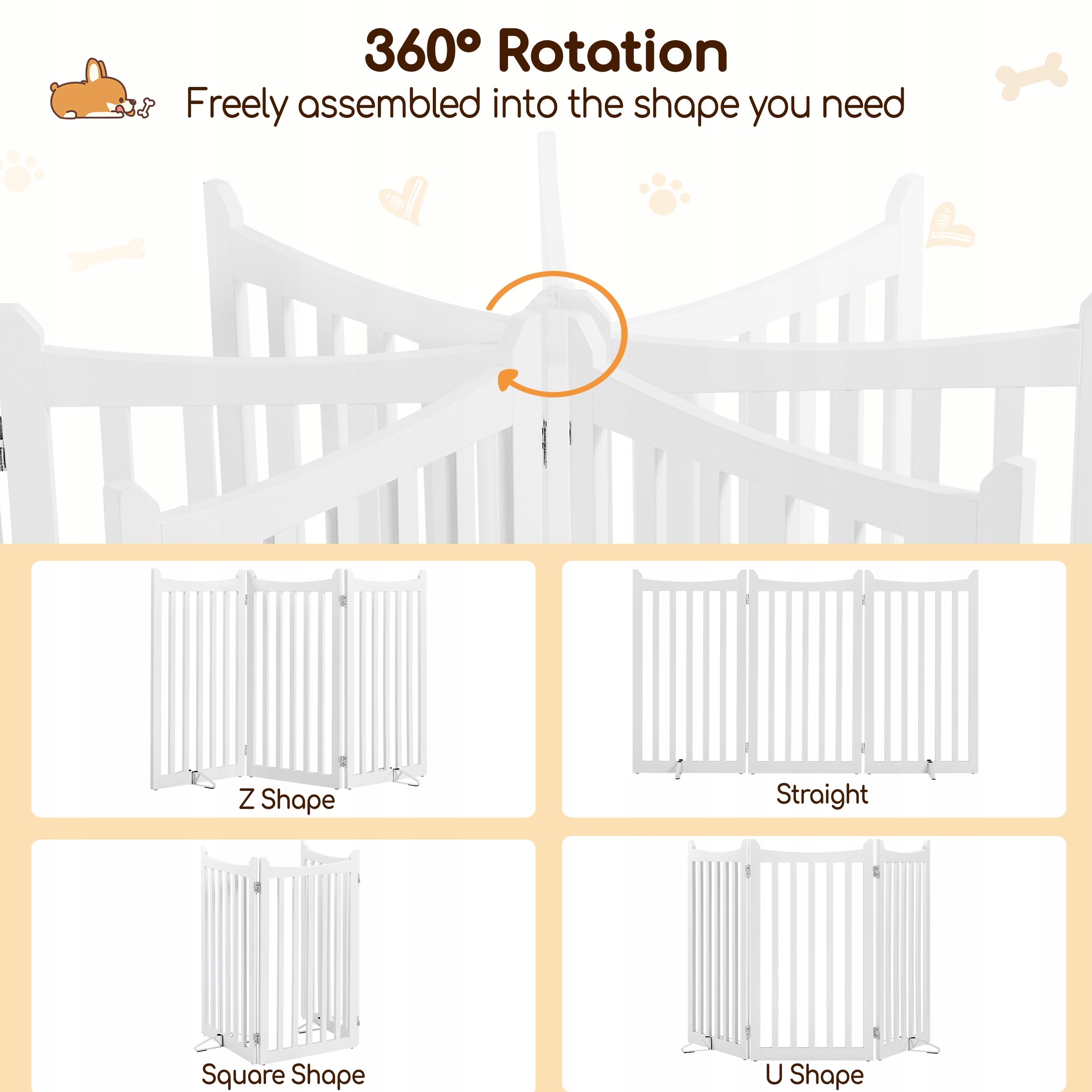 Gate Folding Barrier Protective 90x150cm, White Manufacturer code Y5040079